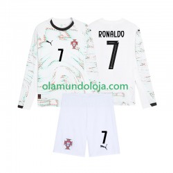 Camisola Portugal Cristiano Ronaldo 7 Criança Equipamento Segundo 2025 Manga Comprida
